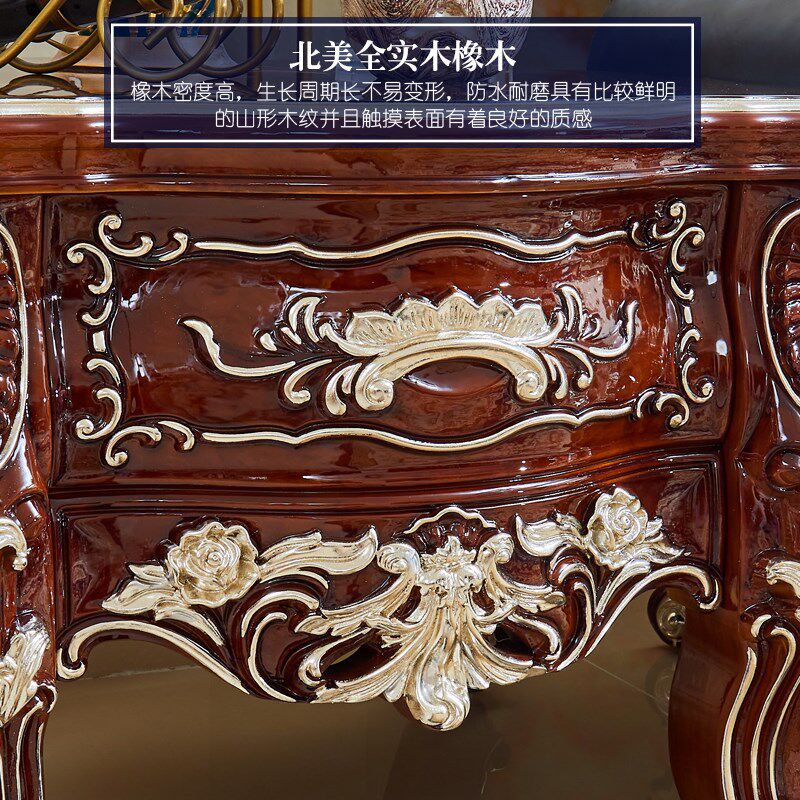 欧式大理石角几美式客厅沙发边上的柜子边几正方形雕花描金银方形
