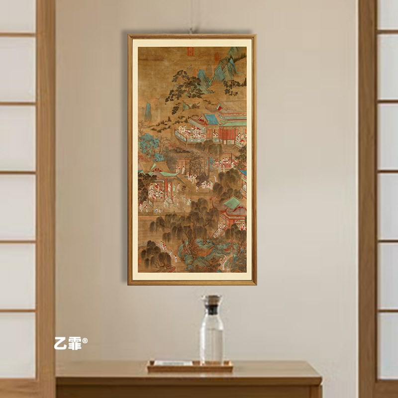 桔子格调宫女游园图中式人物客厅卧室中古挂画书房玄关茶室装饰画