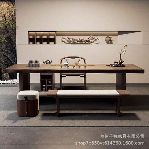 实茶桌新中213客厅式桌茶茶台一整套家用茶桌椅木组合茶台泡茶一