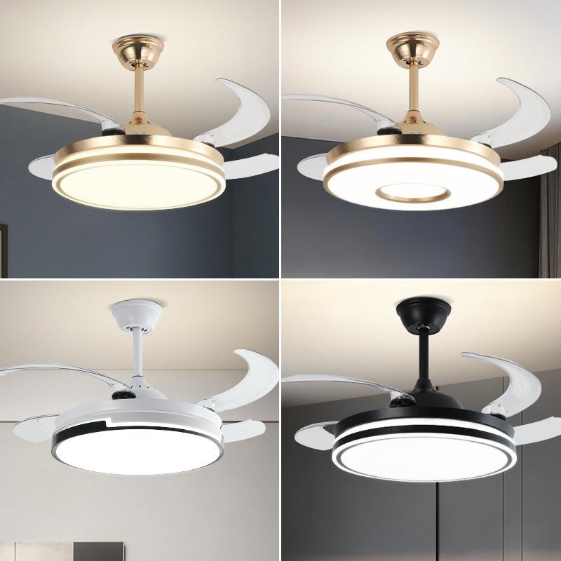 隐形风扇灯现代简约餐厅吊扇灯客厅卧室家用风扇吊灯中山灯具