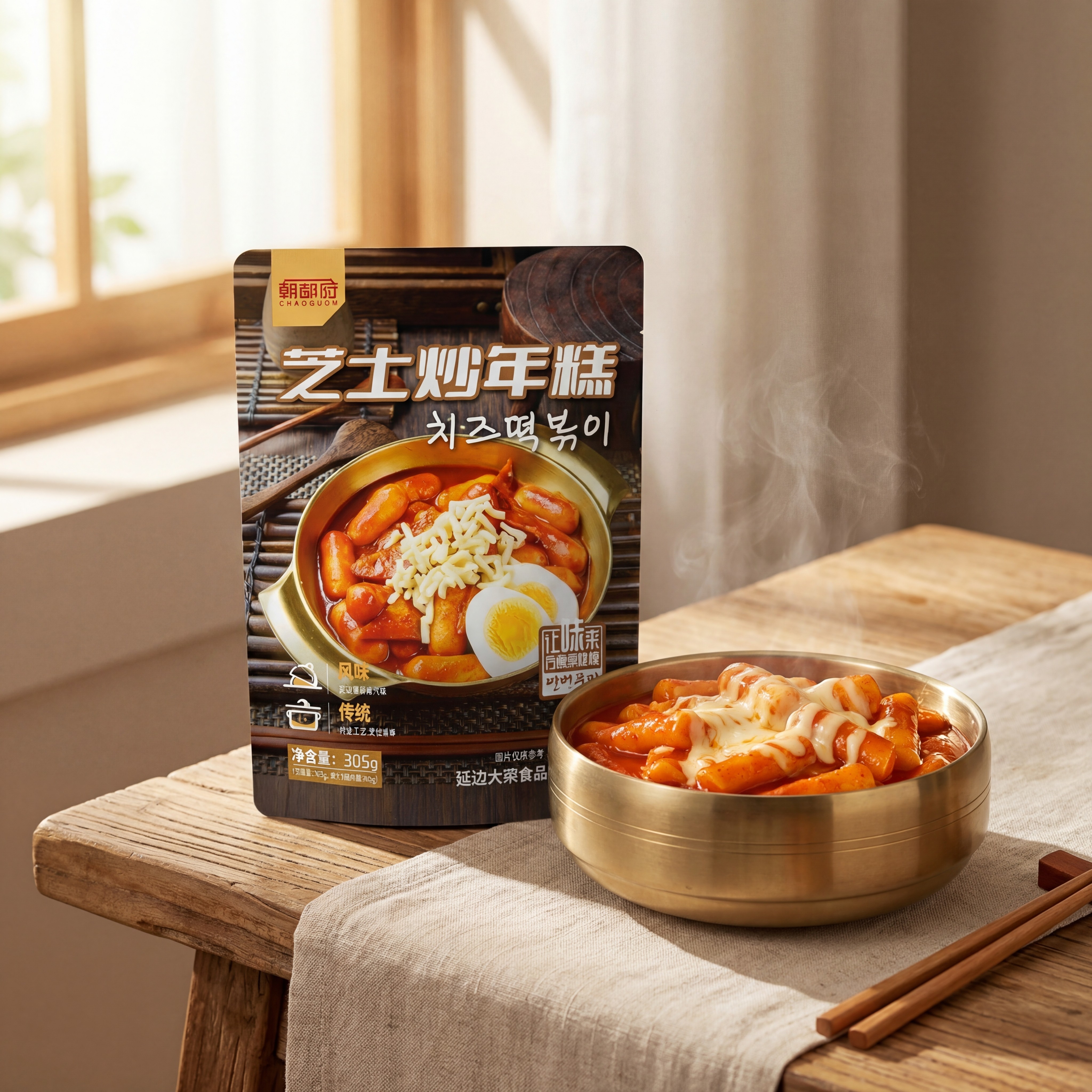 延边特色芝士炒年糕 居家解馋便捷美食软糯香辣半成品