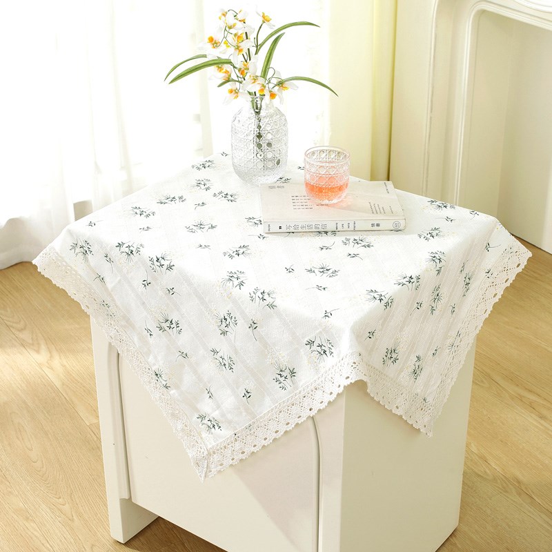 卧室床头柜防尘罩纯棉布艺盖布家用洗衣机冰箱遮盖保护罩装饰盖巾