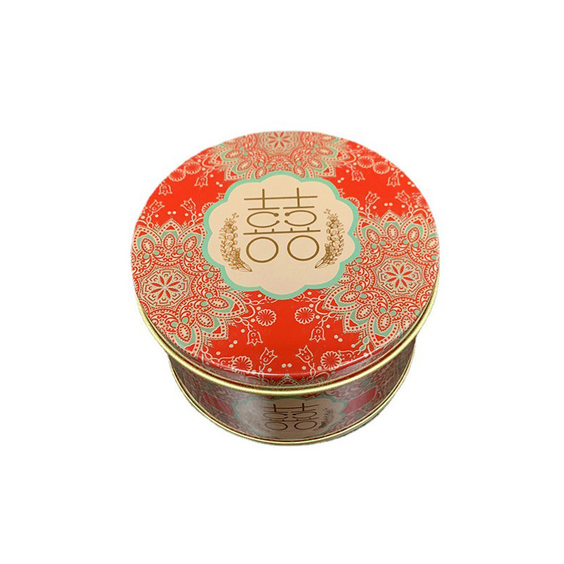 千年缘免折叠中式圆形高级喜糖盒子马口铁盒创意结婚专用糖果礼盒