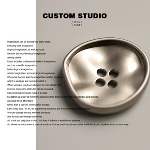 潋滟 四眼金属银色纽扣设计师辅料西装西服袖领皮草大衣风衣扣子