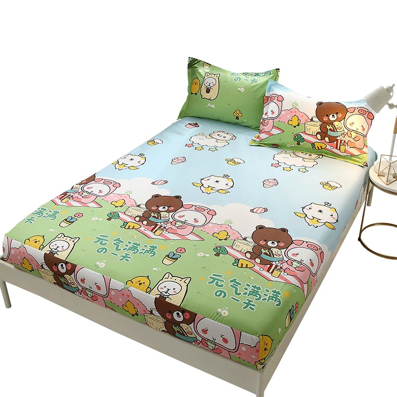 纯棉床笠单件床罩防滑全棉儿童床上下卡通1.2床垫保护套1.5米1.8m