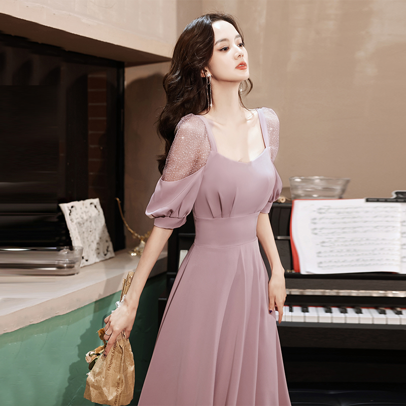 晚礼服裙女宴会气质平时可穿轻奢小众高端参加婚礼女装连衣裙夏季