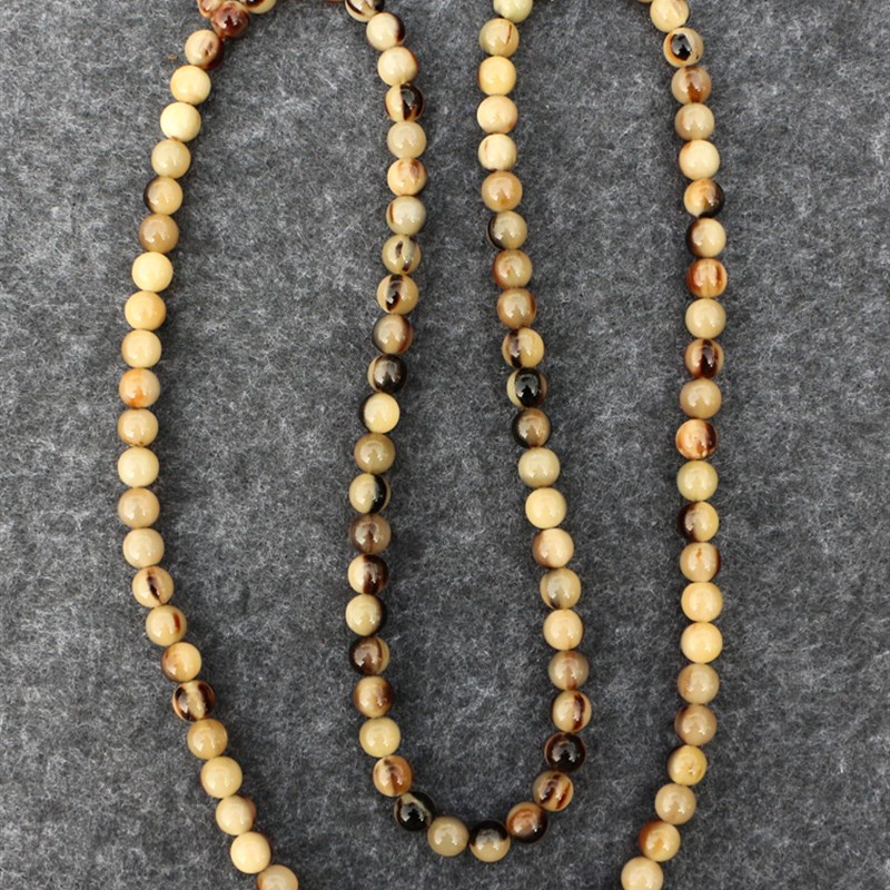 天然牛角手链项链108颗珠子项链复古风格手把玩件装饰品长62厘米