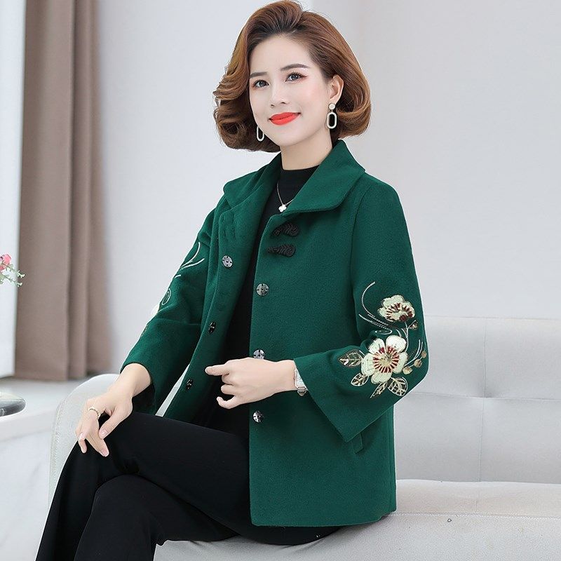 中老年女春秋装毛呢外套50岁妈妈冬装衣服中年女2024新款洋气上衣,女装/女士精品,中老年女装,淘宝优惠券,粉丝福利购,淘宝优惠卷