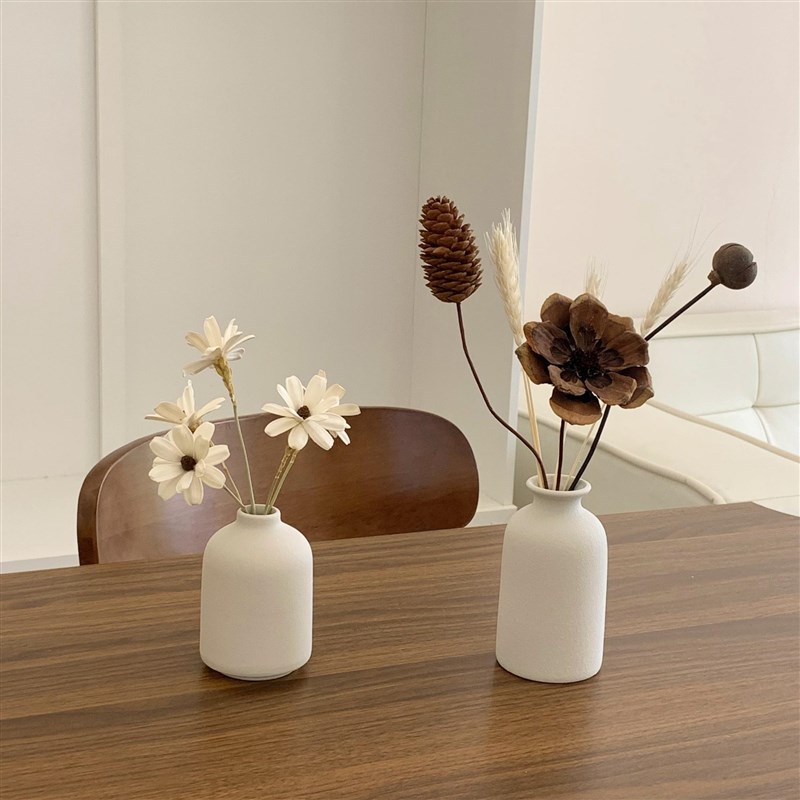 侘寂风复古禅意干花花束小摆件陶瓷花瓶装饰品软装客厅卧室电视柜