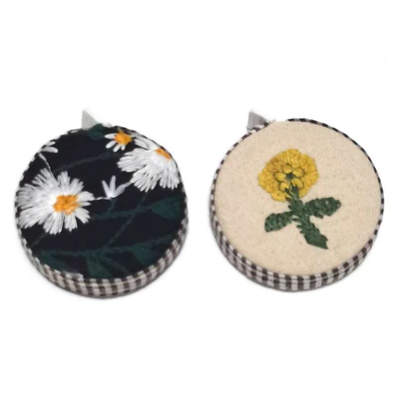 包邮创意礼品包布卷尺布艺皮尺儿童绣花可爱文具1.5M量衣尺子E605