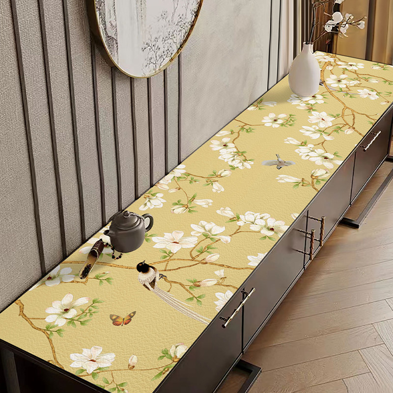 新中式老钱风桌垫客厅电视柜防尘垫防水免洗防油长方形桌旗鞋柜垫,居家布艺,桌布,淘宝优惠券,粉丝福利购,淘宝优惠卷