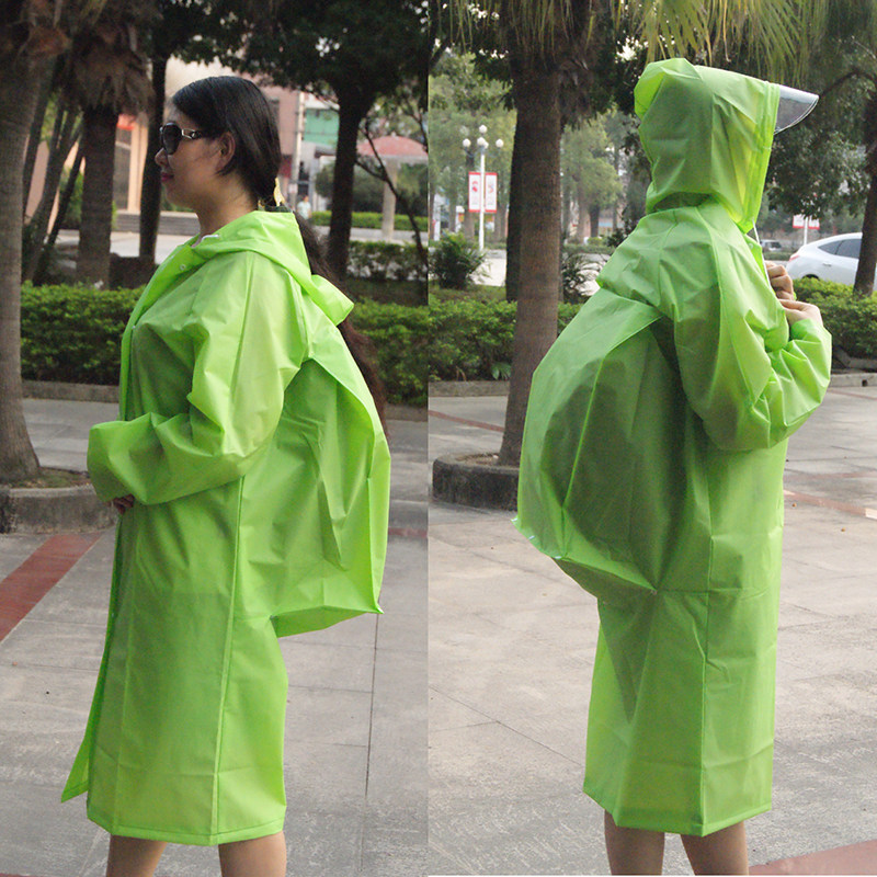 改行结业量大从优出口半透明EVA加厚大帽檐雨衣雨披徒步成人男女
