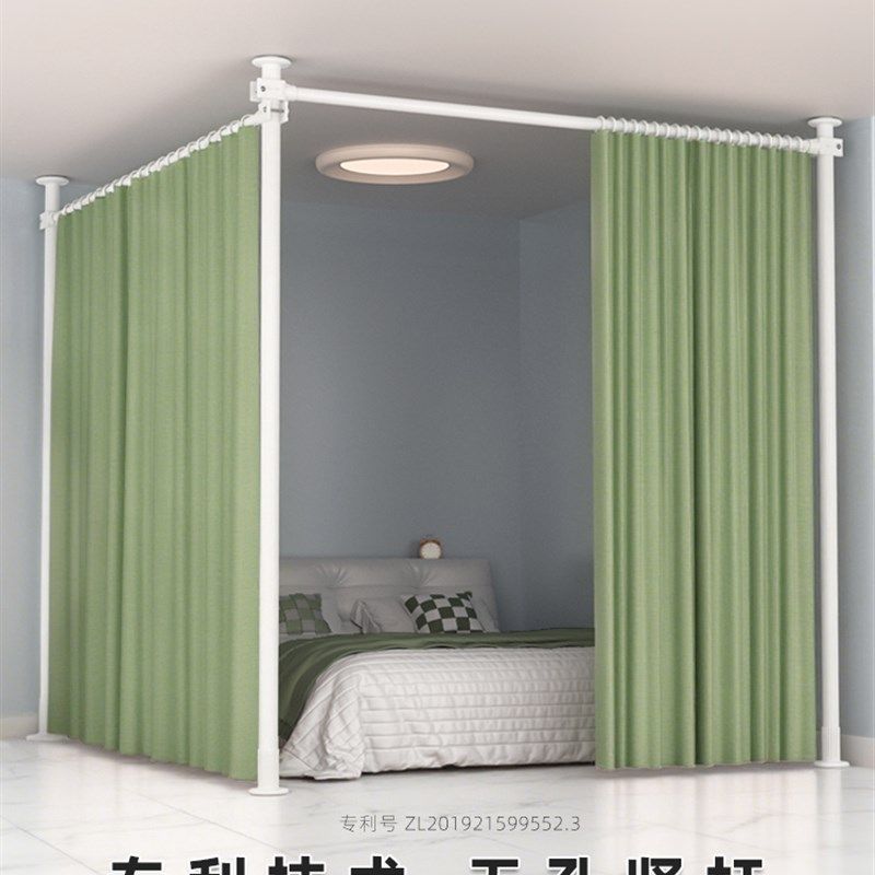 新型简易房间隔断客厅屏风假墙神器悬挂遮挡帘顶天立地卧室隔断帘