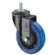 轻型丝杆脚轮M12 万向轮轮子A3S系列蓝色橡胶