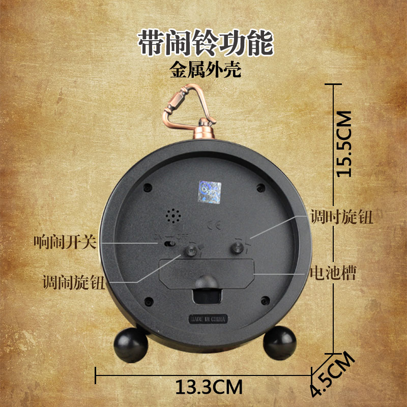 小型怀旧床头闹钟欧式座钟复古表摆台式钟表桌面摆件家用摆放时钟