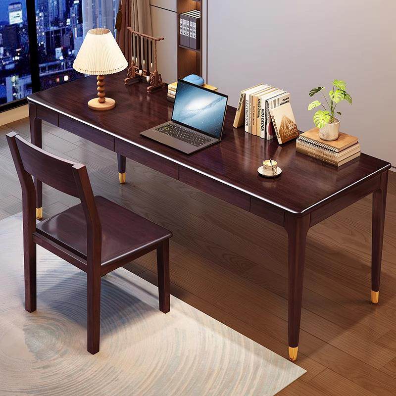 新中式实木书桌简约书法桌家用卧室书画桌办公画案带抽屉桌椅组合