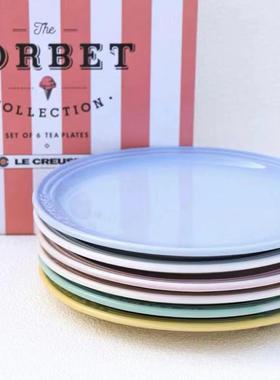 CWP法式酷彩牛排盘18cm/2瓷c彩虹色陶圆盘浅m盘家用平盘餐具