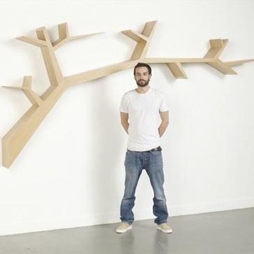 美式创意实木物置架树壁挂落地式书架现代简约书客厅卧室BIN儿童