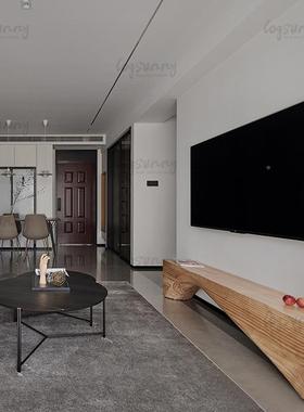 木创墩全实木电视酒店意设柜民宿客厅JNJ计复古简约原木长条凳矮