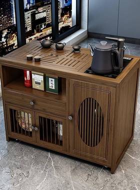 移水动茶桌茶严台家用实小茶车客厅泡茶木几茶具套装全自动PSX烧