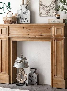 田风木色复饰古原壁炉架婚庆装拍照道具美式做旧超薄入户QWD玄关