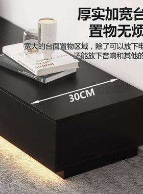 意式极简风电视柜落黑色型加厚木质小地户家用客厅几FOB电视茶柜