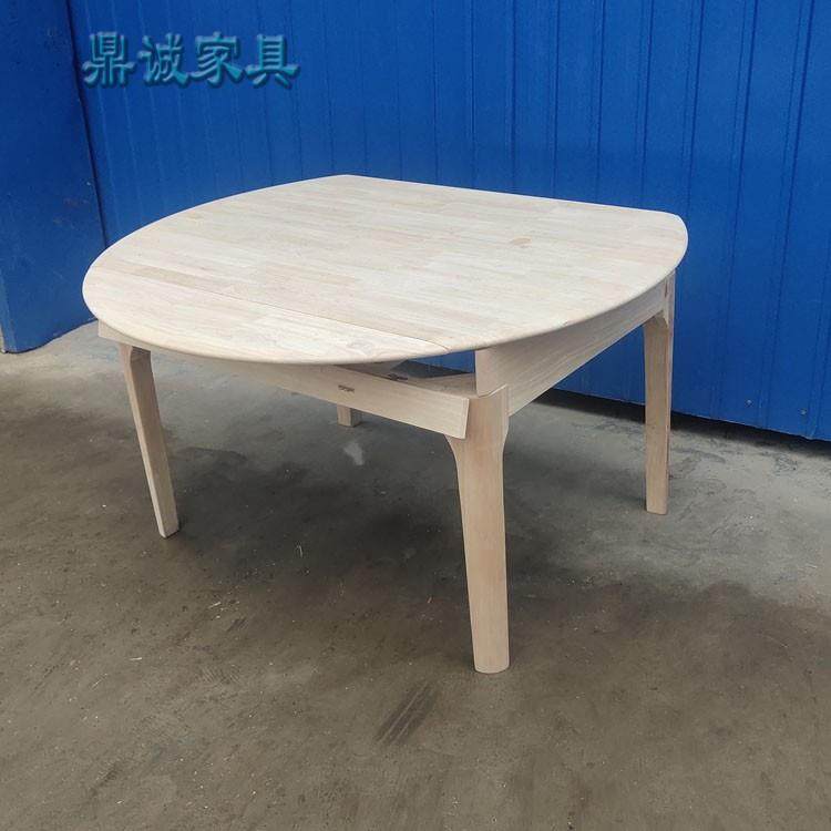 可8地中海简约现代家用餐厅桌小户型简易全实木缩伸拉折叠桌UBT白