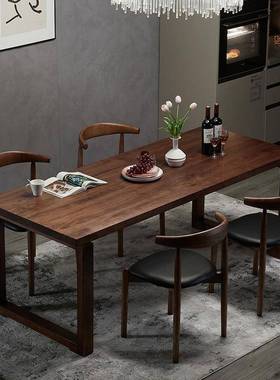 实木餐桌莫恩纯木头电简脑台式家比用约现代书桌悬985桌浮原木办