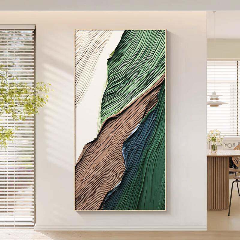 现代酒简约玄装画绿色抽象走廊过道挂饰画高档店入户正对关SCK门