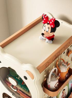 书儿童书架玩具收绘宝纳架旋转体落地柜家用置物架宝本折叠收YPI