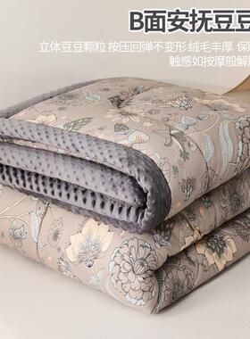2025款春夏季被豆豆绒被NOG子双面大豆保被冬芯新暖卧室双人加绒