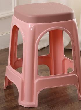 W8（10个装）熟塑料凳子厚F76575SJ家用结实加板凳高凳朔料客胶厅