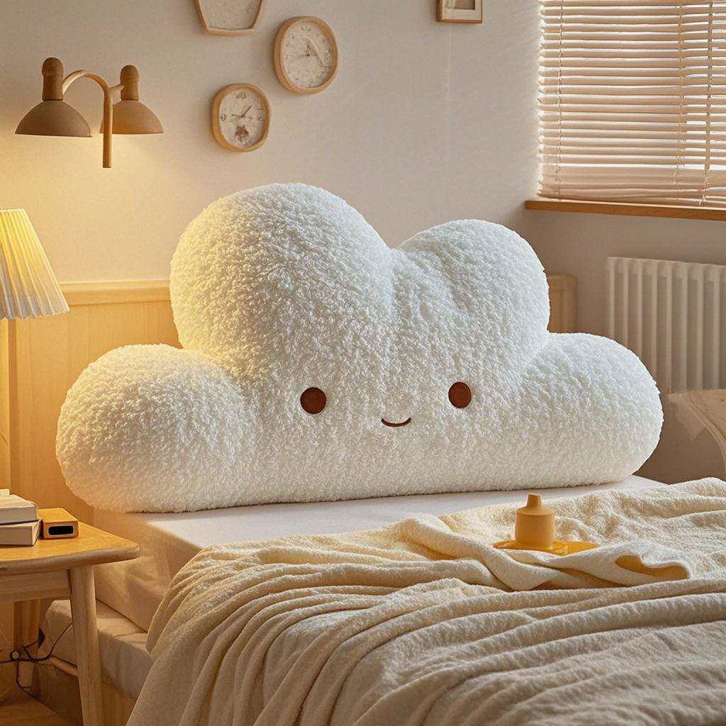 1KV卡通靠上枕无床头靠软包公主卧室沙CBE发靠背儿童榻榻米床垫宿