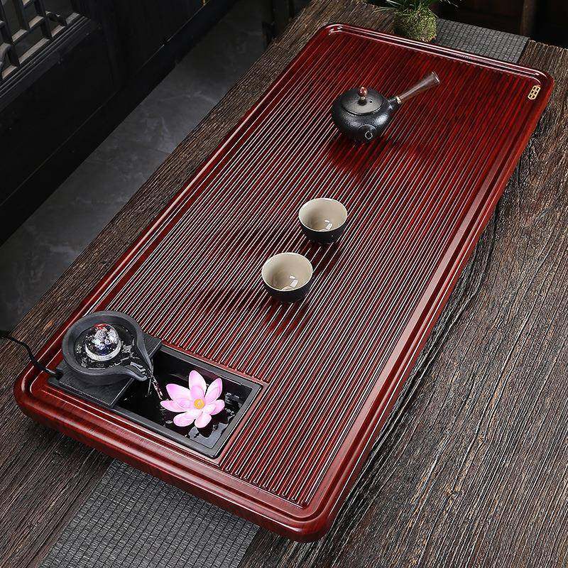 电木木盘整块茶LDF台黑檀木竹制茶简约家用客厅托盘排水花梨实木