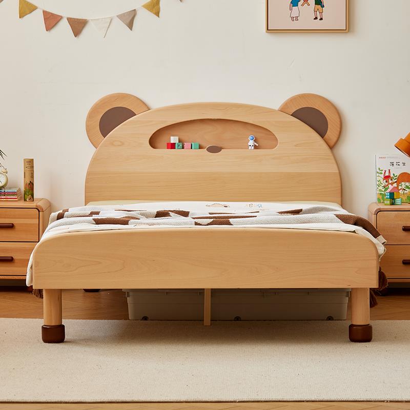 5V纯实木木榉木童儿床15米全实木次卧小.床日式原风小EMA户型1.2