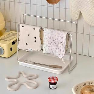 304不锈钢加粗加厚不锈钢抹布架RAG厨房架间毛巾纳架洗生碗布收卫