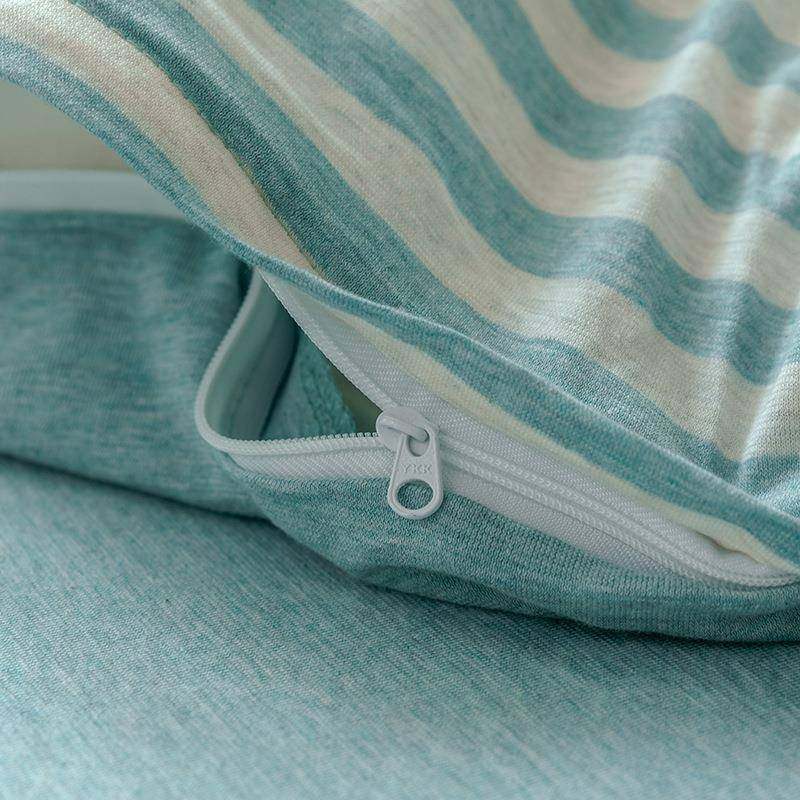 件A类日式竺四棉针织条纹套全棉被套纯棉裸睡床单天床笠床上WNN用