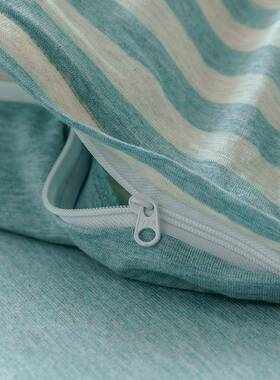 件A类日式竺四棉针织条纹套全棉被套纯棉裸睡床单天床笠床上WNN用