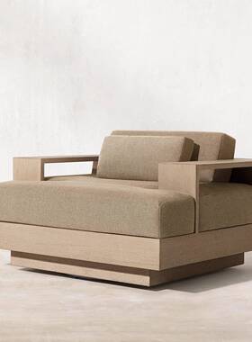 户休闲别ULI墅外天庭院花园室外家茶具室外露防水防晒柚木沙发几