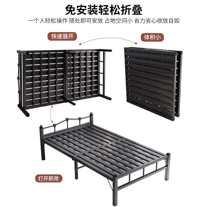 铁艺床家用卧折单人床室12床出租屋公寓铁架床加厚床米架叠NDH钢