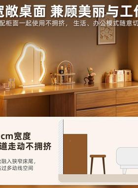 实木书桌桌轻奢卧转角电脑梳室妆台CFI一体卧室家用型办公工L作台