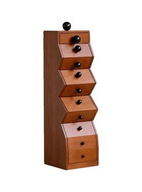 法式复古实木古风中家XMC65452具创意积关木五斗柜收纳不规则边柜