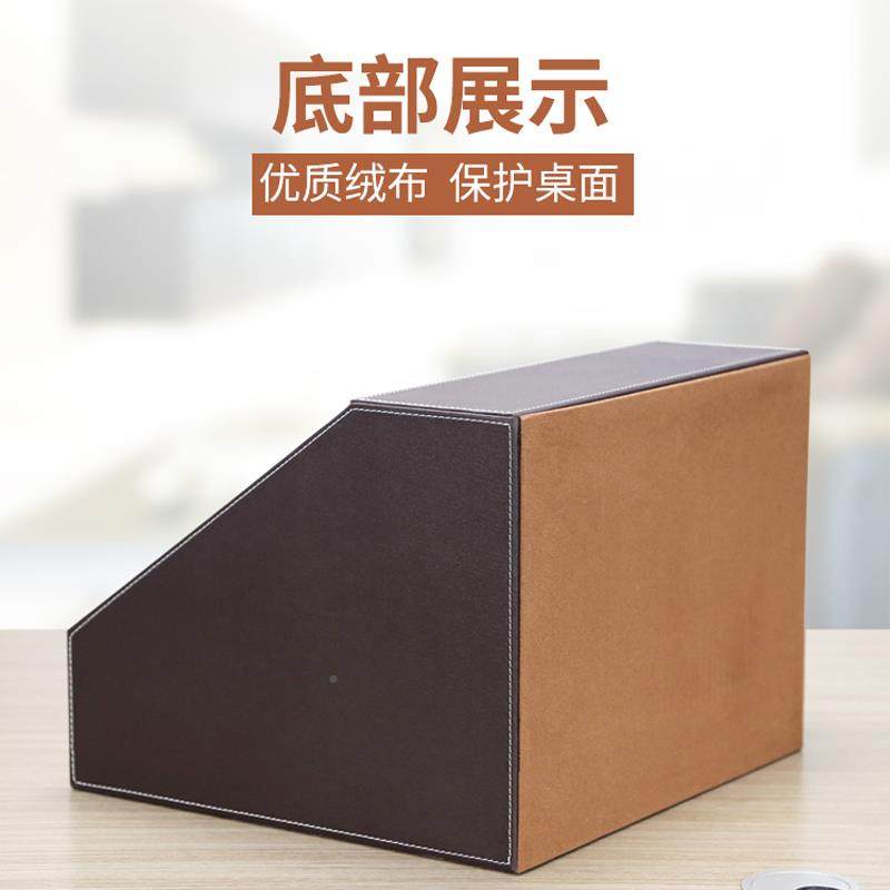 皮革文四排桌面件CHQ框架A4收纳座框商时尚务办公用品