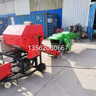 青贮饲料打包机打捆包膜机圆捆机青储秸秆全自动打捆包膜一体机