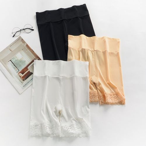 200斤夏季透气网孔蕾丝边女打底裤收腹束腰防走光高腰大码安全裤