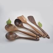 不粘锅专用铲木铲木勺套装 厨房家用柚木质耐高温长柄防烫全套勺铲