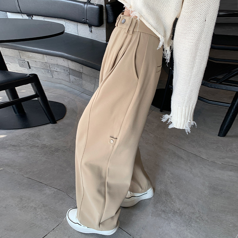 加厚垂感工装裤女2024冬季大码胖mm高腰显瘦直筒裤松弛浅卡西装裤,女装/女士精品,大码裤装,淘宝优惠券,粉丝福利购,淘宝优惠卷