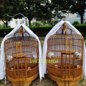 清远广式 画眉笼鸟笼精品画眉八哥全套笼子全竹高档广笼鸟笼子笼衣