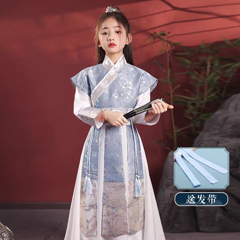 儿童汉服女童花木兰服装仙侠风女孩剑客飞鱼服cos侠客古装演出服图片