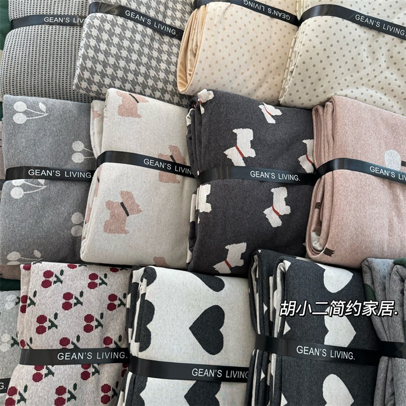 卡通可爱全棉色织针织提花四件套加厚天竺棉纯棉床单被套床上用品